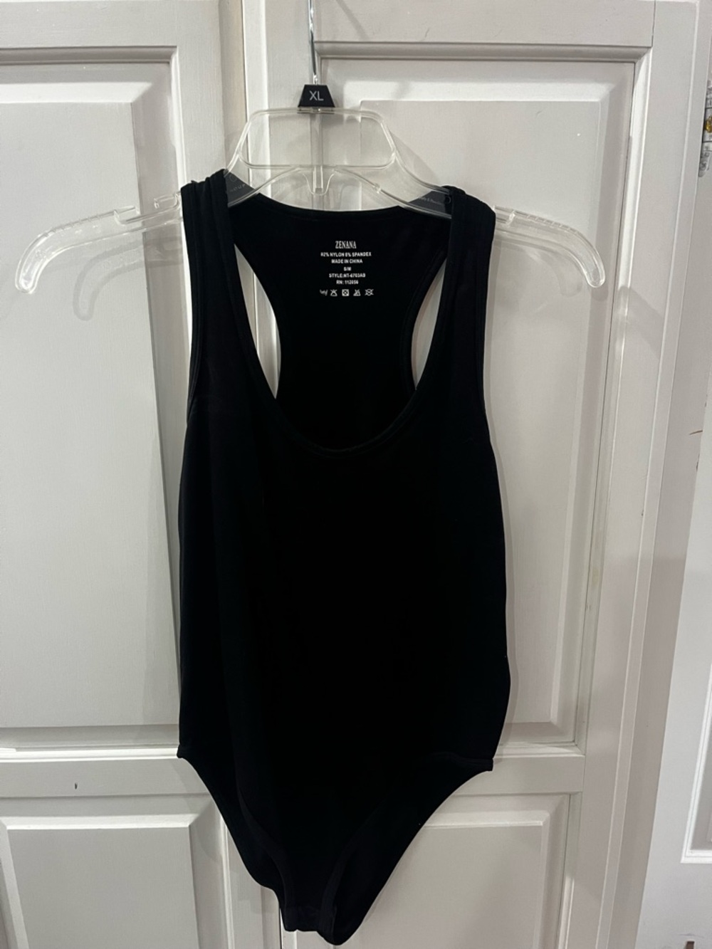 Zenana Black Racerback Tank Bodysuit